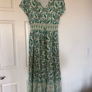 Lapogee cotton v-neck mixed pattern maxi dress. Size XL Very hobo cottage core.